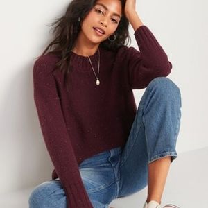 Oversized Cozy Textured Crew-Neck Sweater